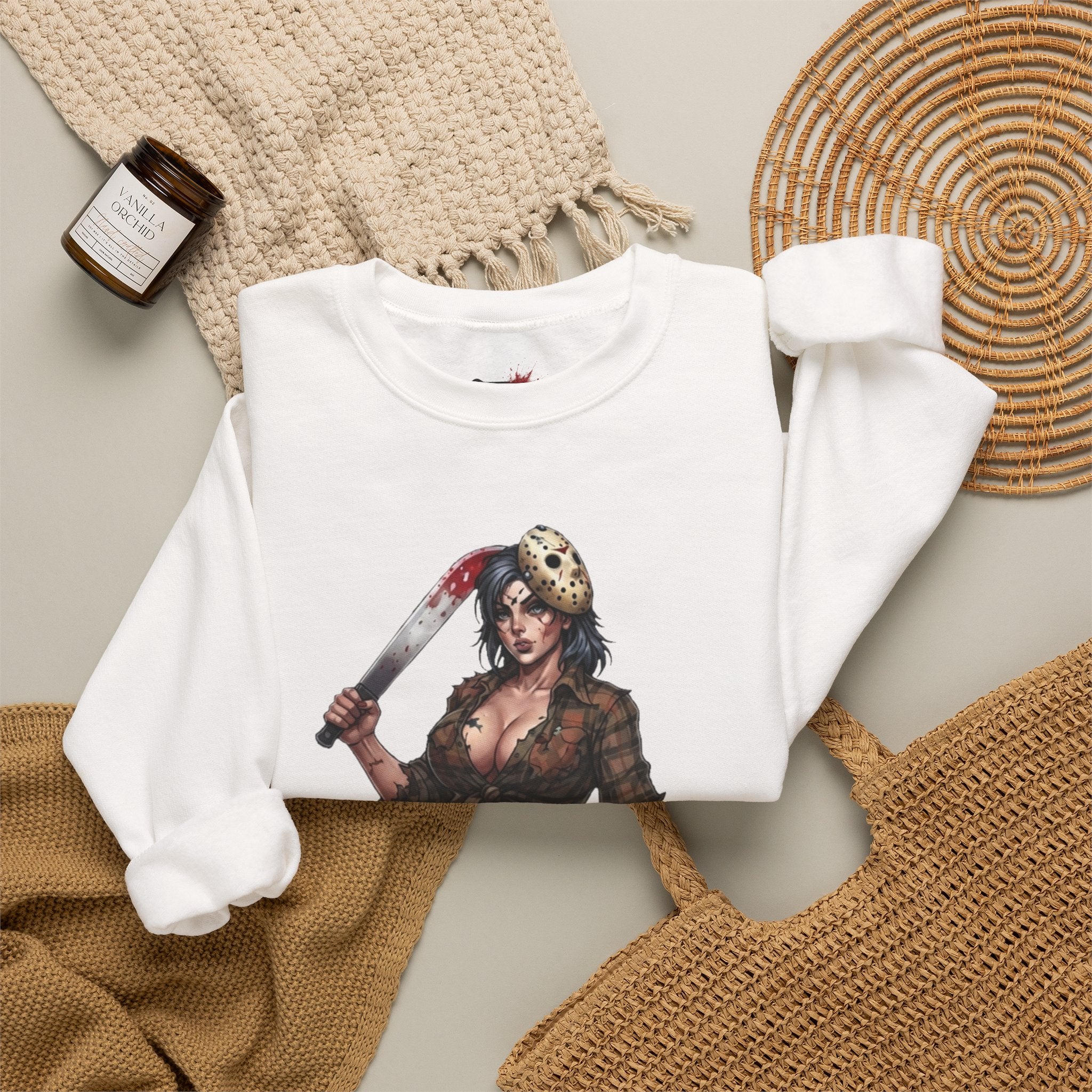 Savge By Nature Crewneck Sweatshirt — Savage Inx Pinup Horror Graphic
