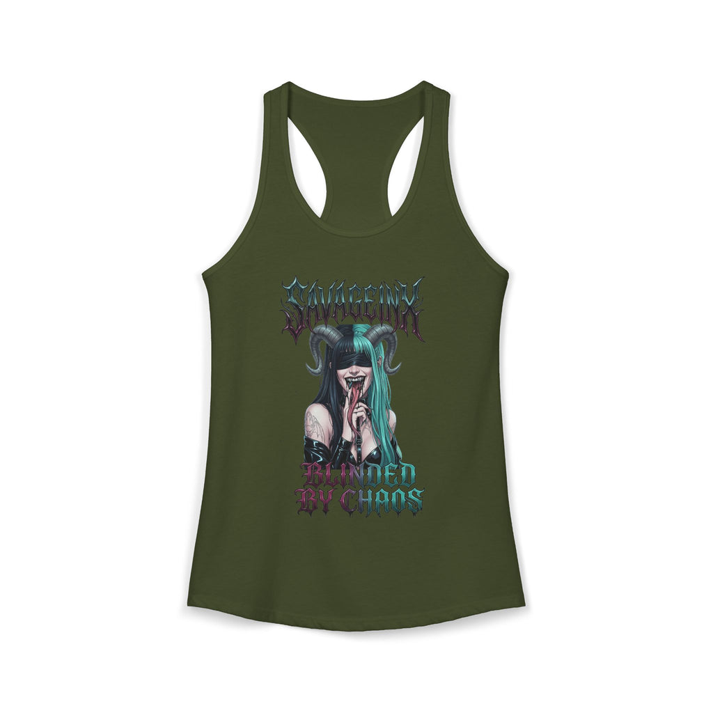 SavageInx | "Blinded By Chaos" Slim-Fit Racerback Womens Tank