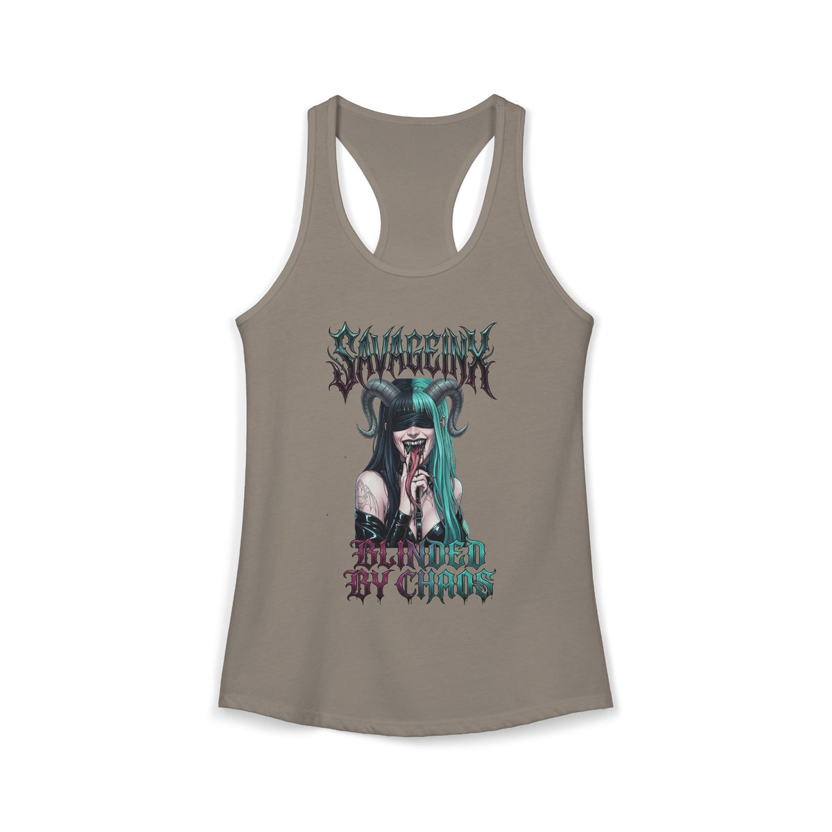 SavageInx | "Blinded By Chaos" Slim-Fit Racerback Womens Tank