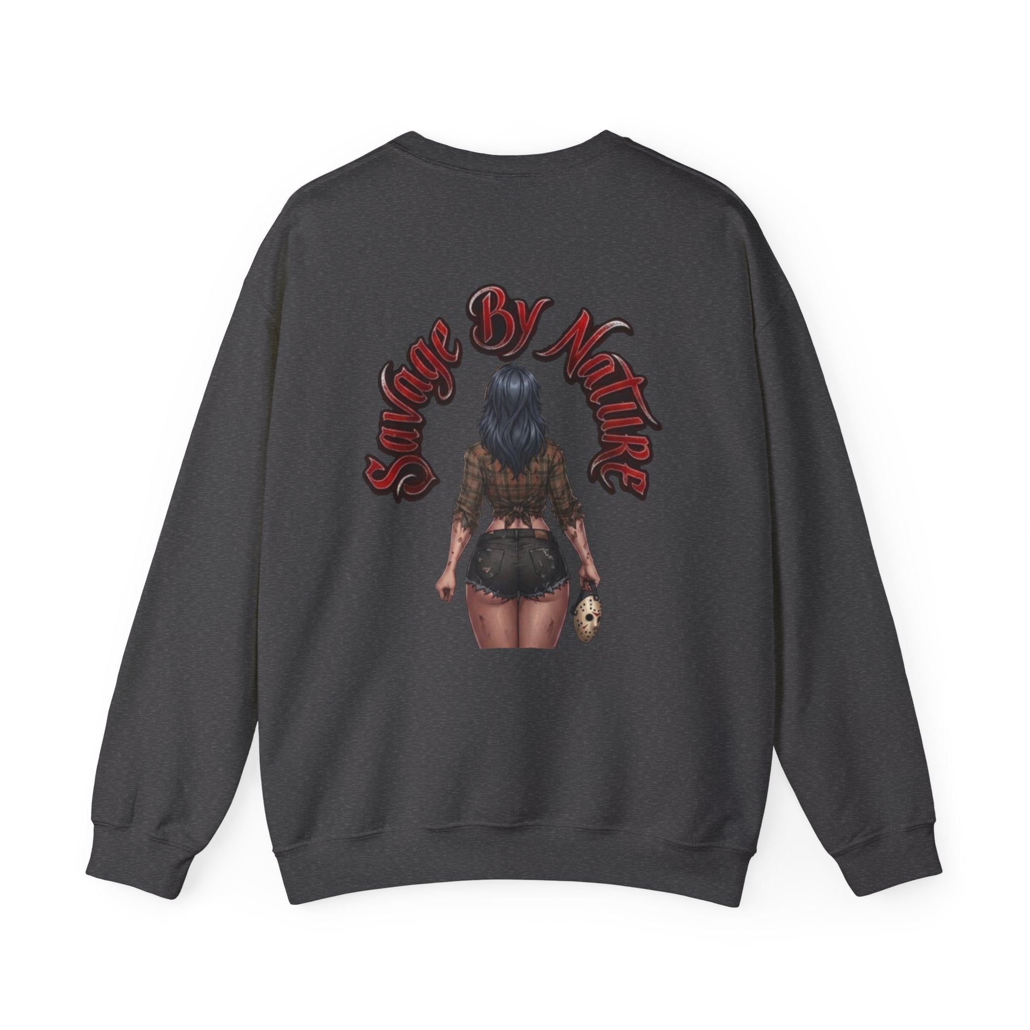Savge By Nature Crewneck Sweatshirt — Savage Inx Pinup Horror Graphic