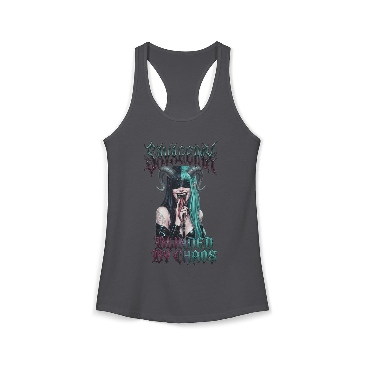 SavageInx | "Blinded By Chaos" Slim-Fit Racerback Womens Tank