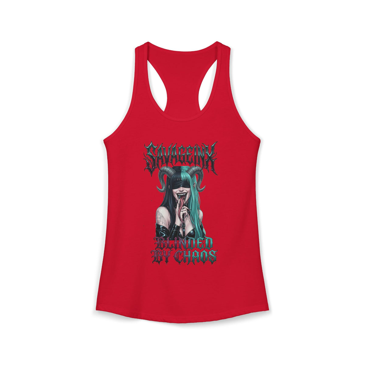 SavageInx | "Blinded By Chaos" Slim-Fit Racerback Womens Tank