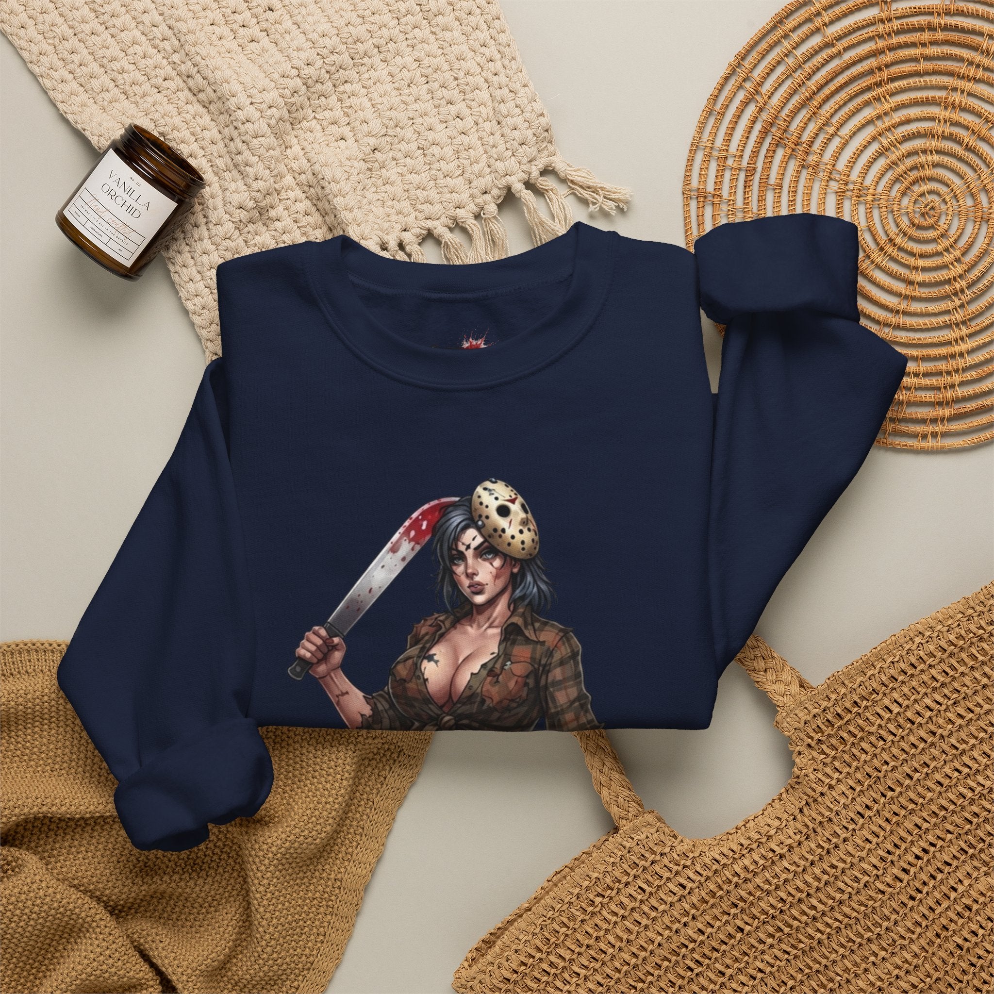 Savge By Nature Crewneck Sweatshirt — Savage Inx Pinup Horror Graphic