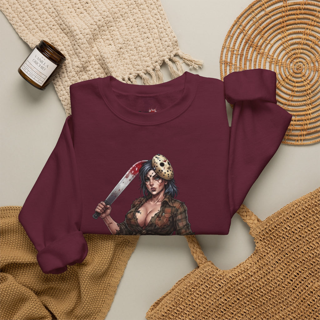 Savge By Nature Crewneck Sweatshirt — Savage Inx Pinup Horror Graphic