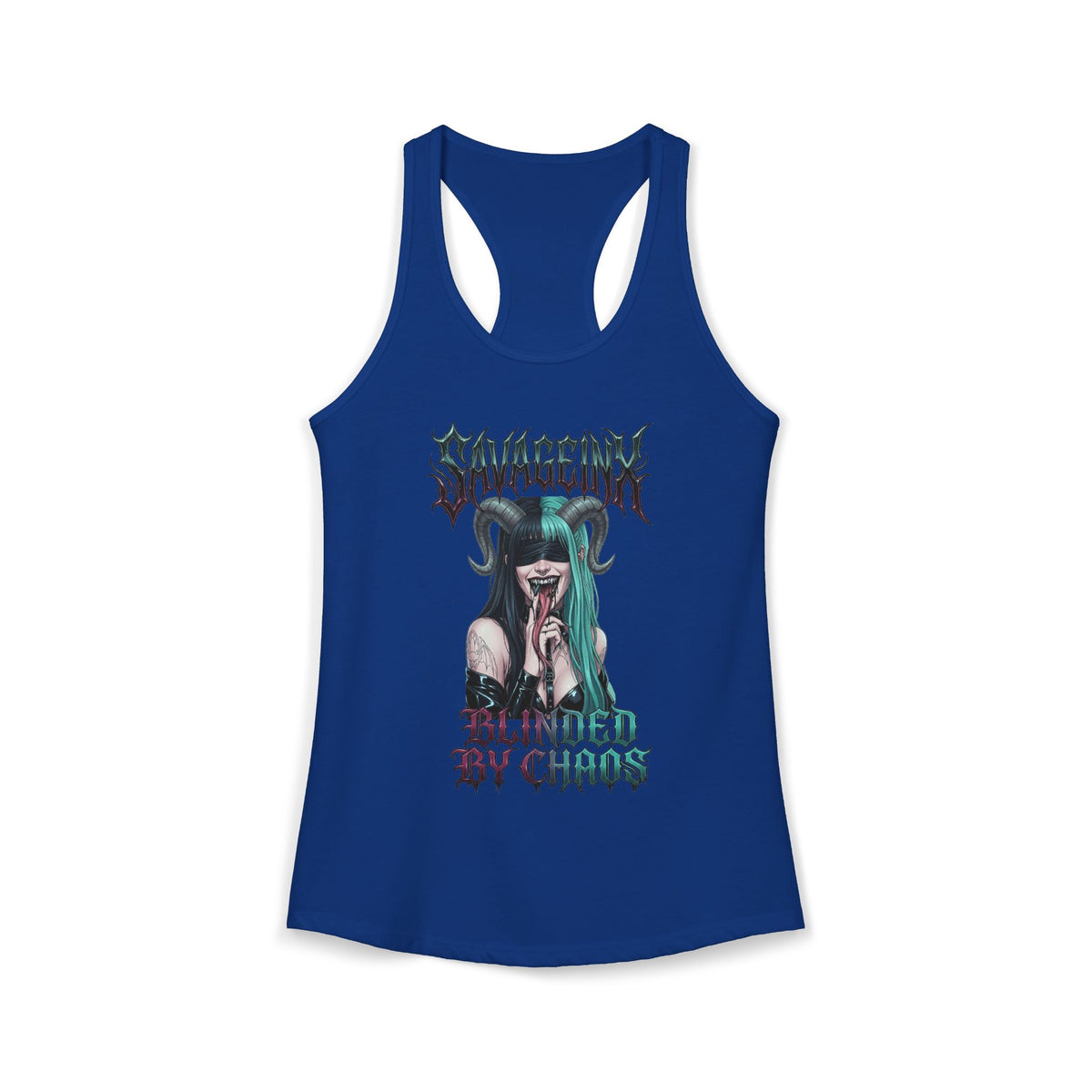 SavageInx | "Blinded By Chaos" Slim-Fit Racerback Womens Tank