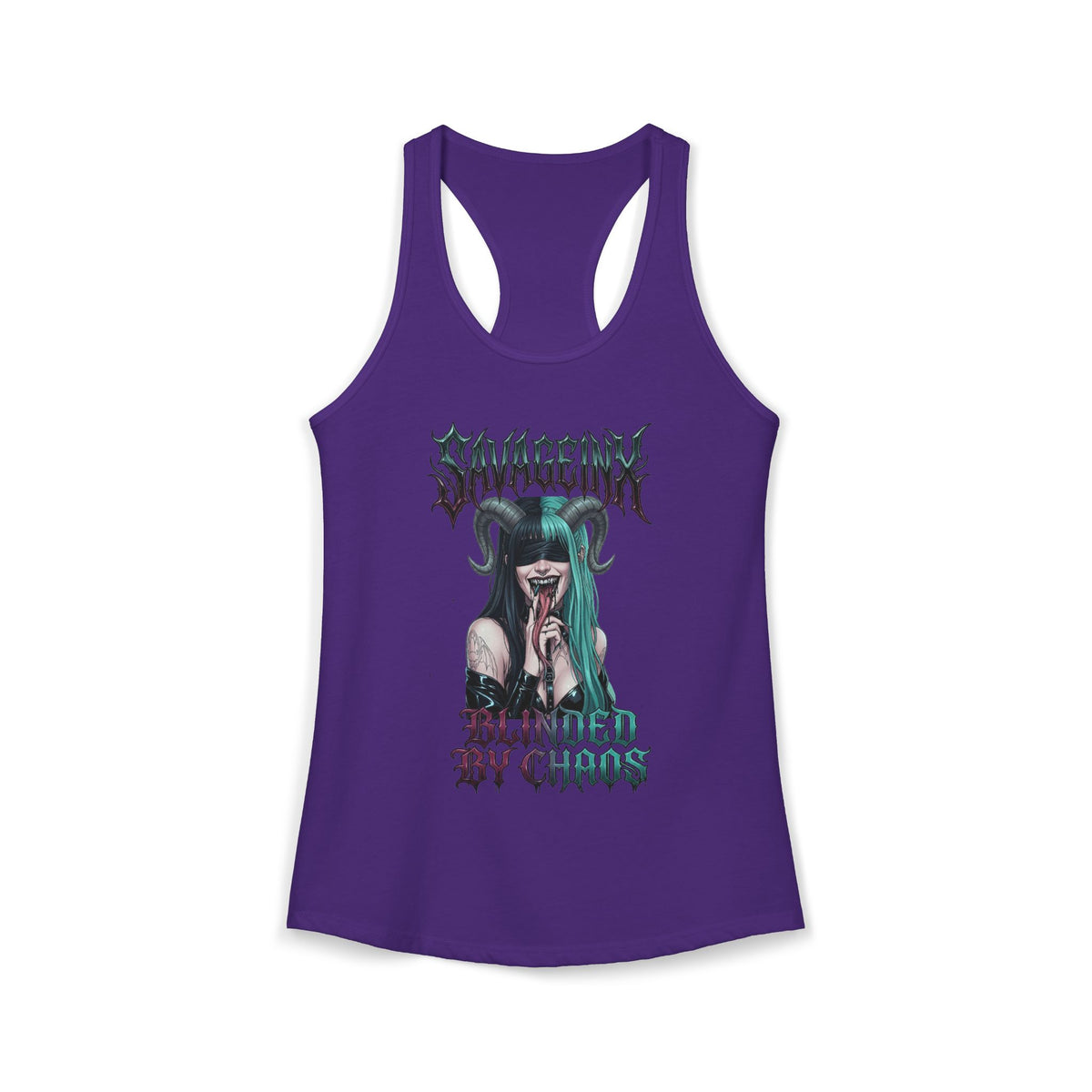 SavageInx | "Blinded By Chaos" Slim-Fit Racerback Womens Tank