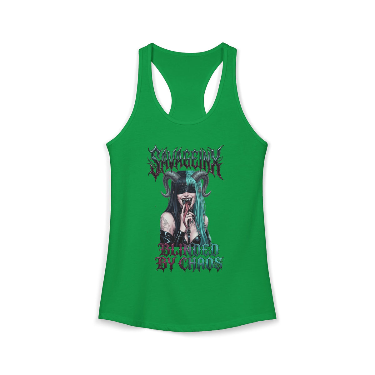 SavageInx | "Blinded By Chaos" Slim-Fit Racerback Womens Tank