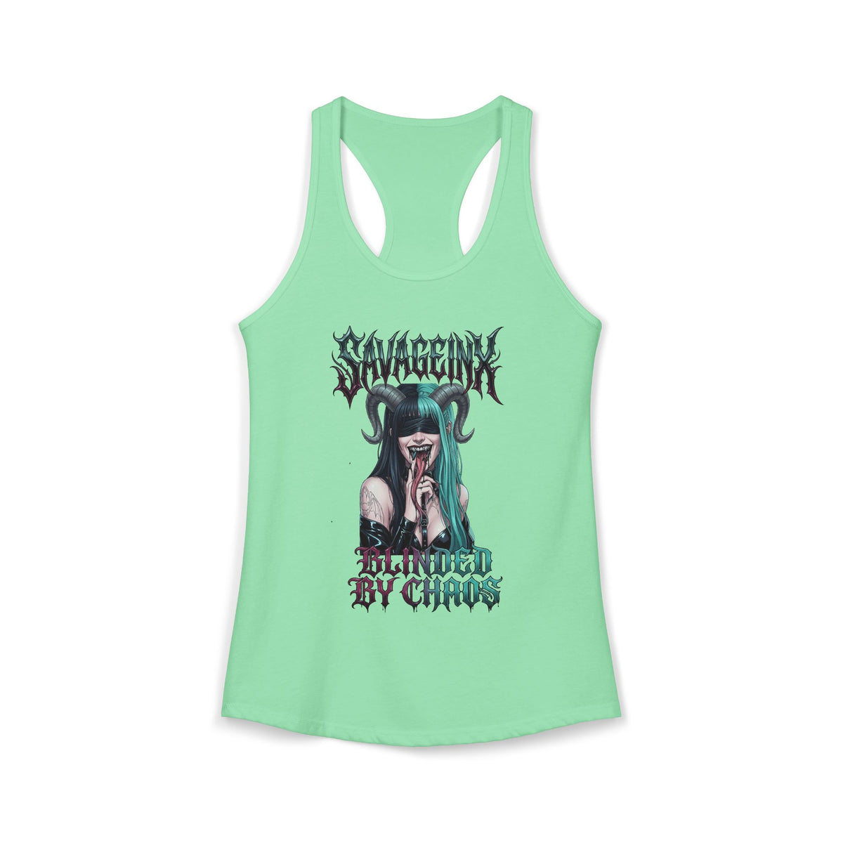SavageInx | "Blinded By Chaos" Slim-Fit Racerback Womens Tank