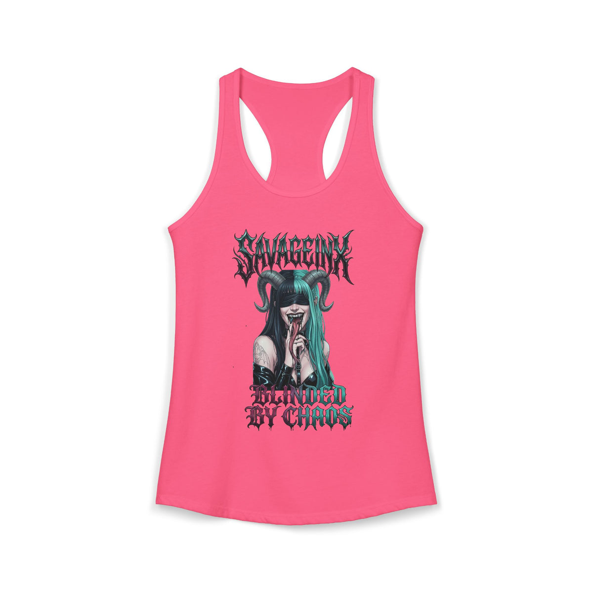 SavageInx | "Blinded By Chaos" Slim-Fit Racerback Womens Tank