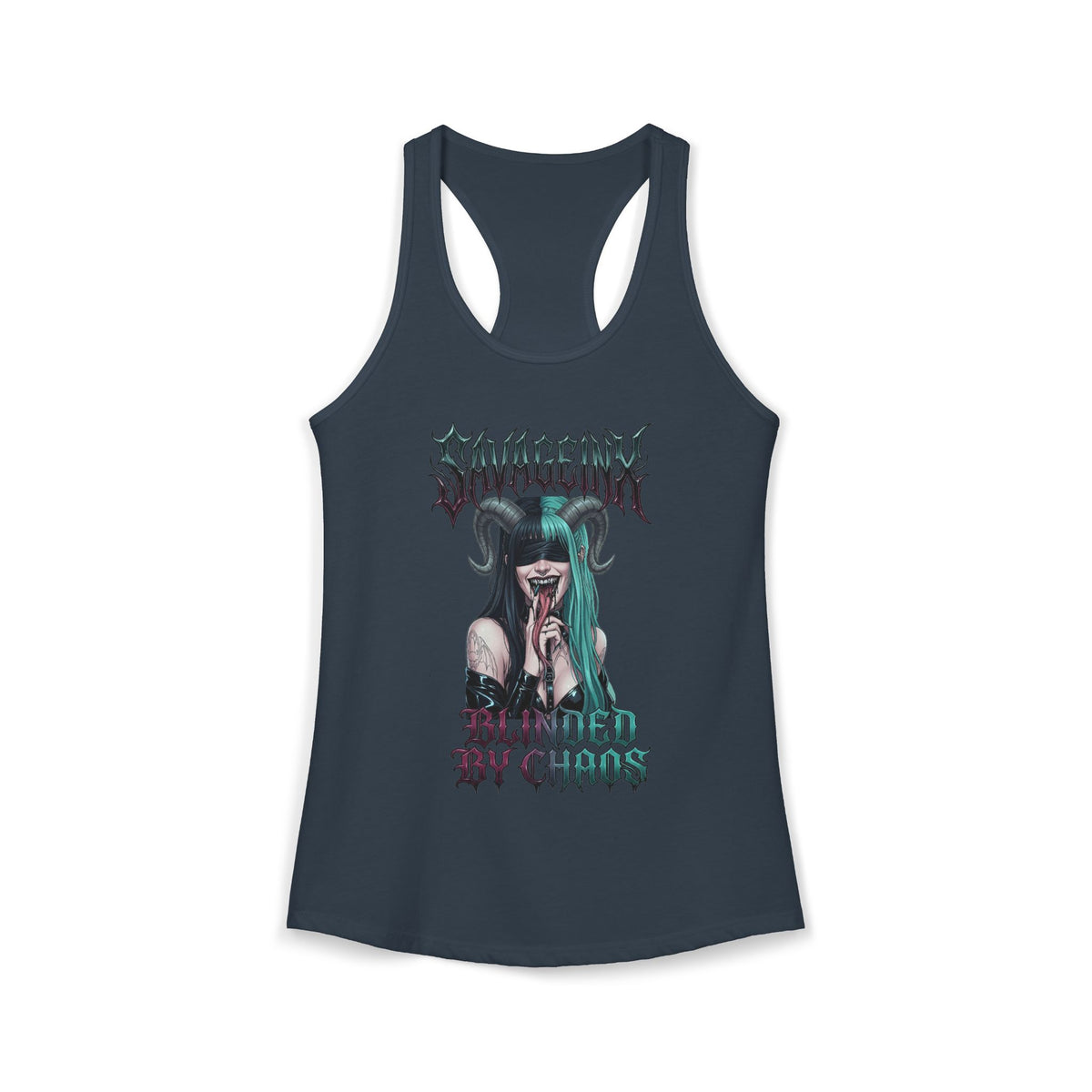 SavageInx | "Blinded By Chaos" Slim-Fit Racerback Womens Tank
