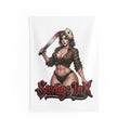 Horror Pin-Up Wall Tapestry — 'Savage Inx' Bloody Machete Design