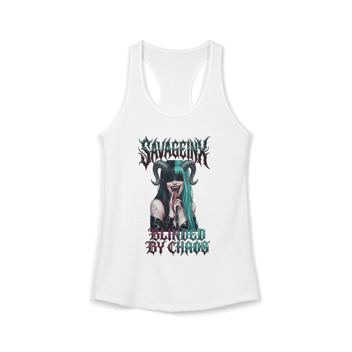 SavageInx | "Blinded By Chaos" Slim-Fit Racerback Womens Tank