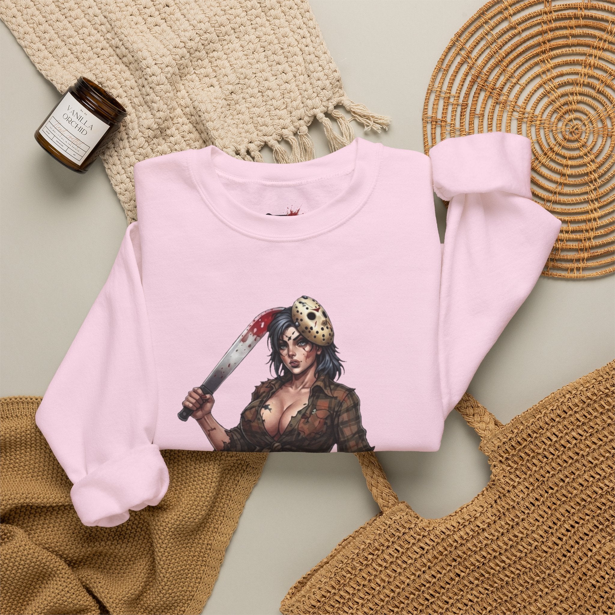 Savge By Nature Crewneck Sweatshirt — Savage Inx Pinup Horror Graphic