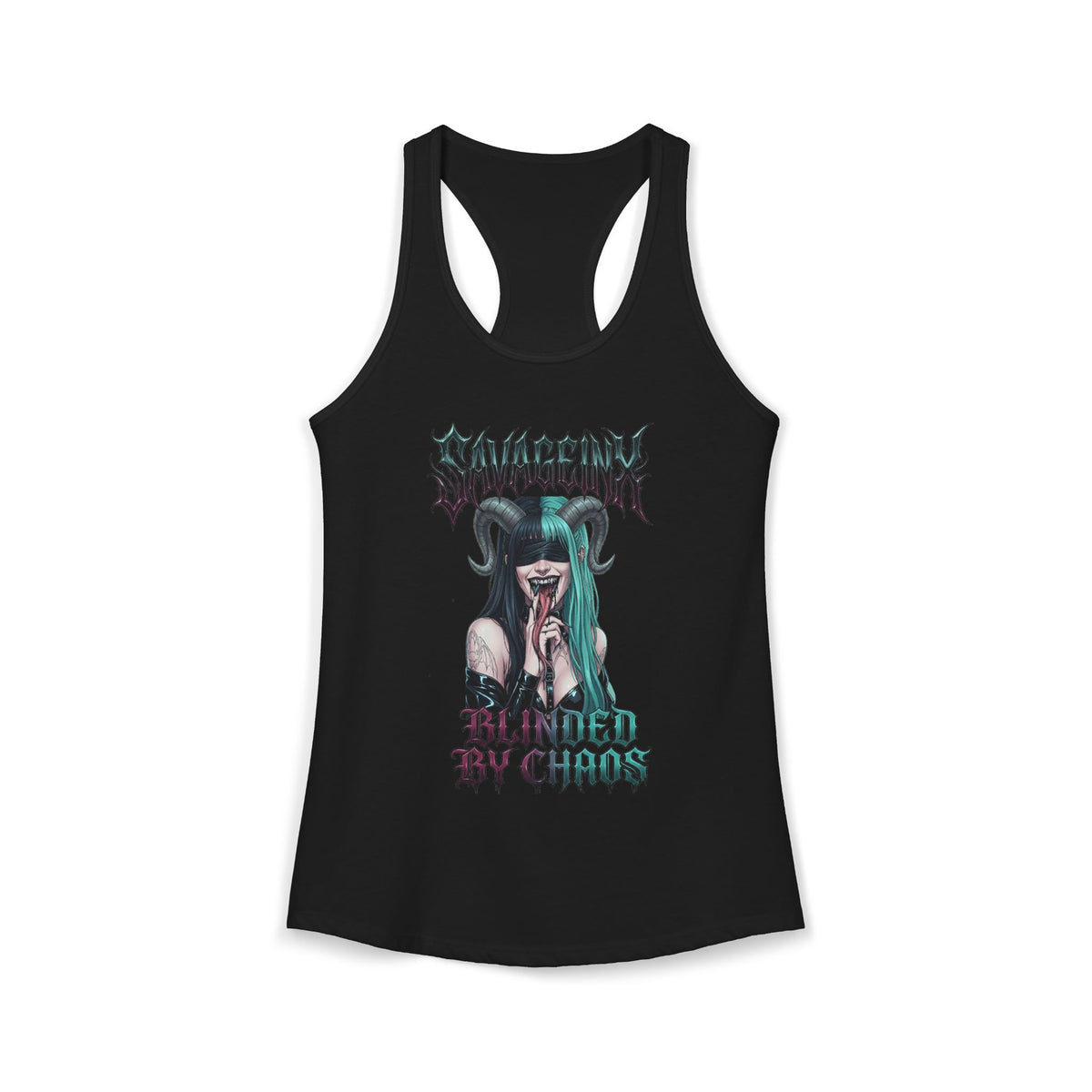 SavageInx | "Blinded By Chaos" Slim-Fit Racerback Womens Tank