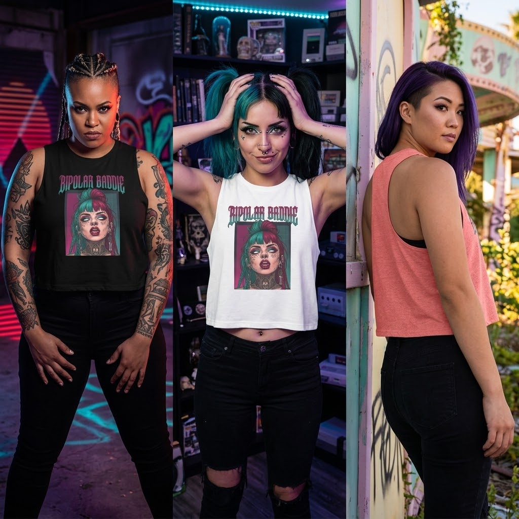 Bipolar Baddie Graphic Crop Top