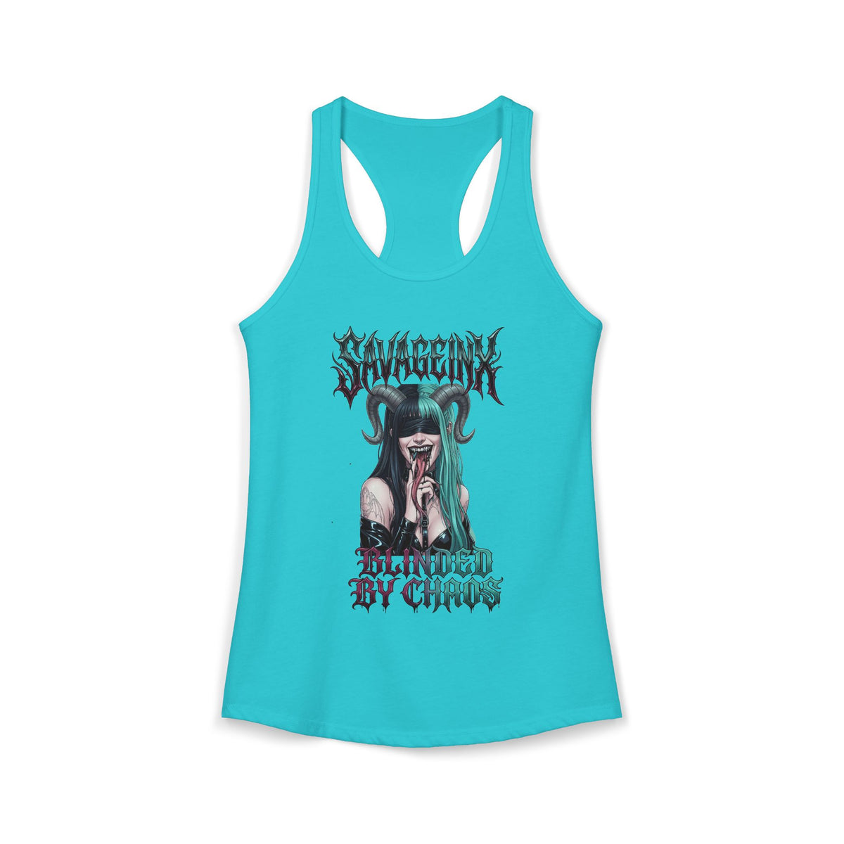 SavageInx | "Blinded By Chaos" Slim-Fit Racerback Womens Tank