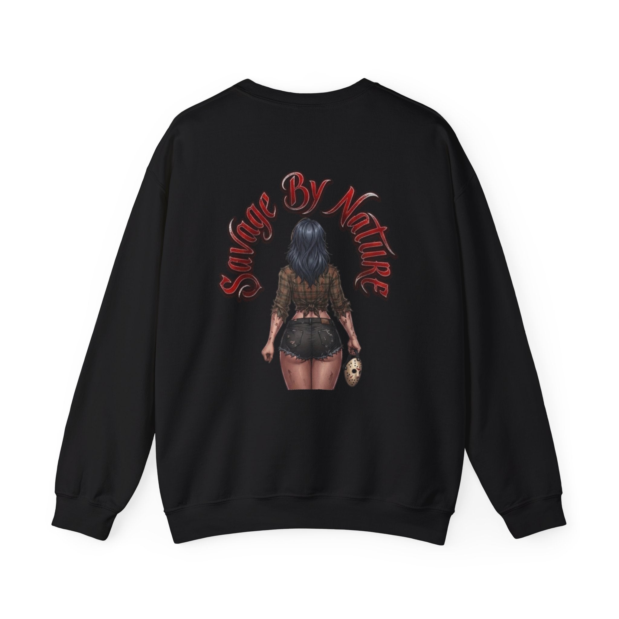 Savge By Nature Crewneck Sweatshirt — Savage Inx Pinup Horror Graphic