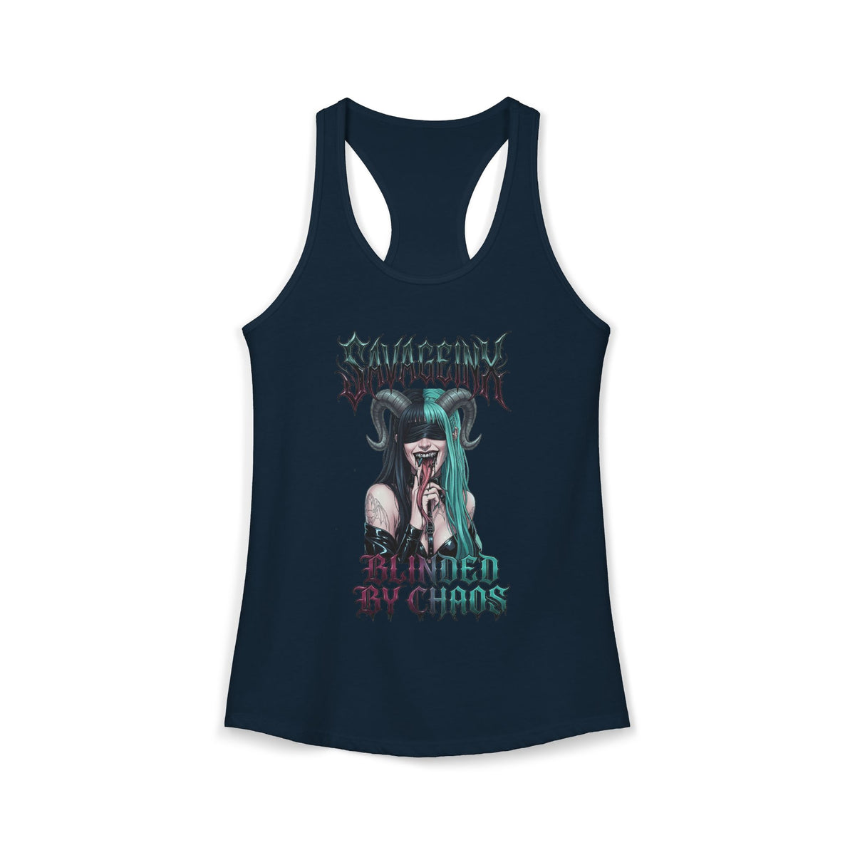 SavageInx | "Blinded By Chaos" Slim-Fit Racerback Womens Tank