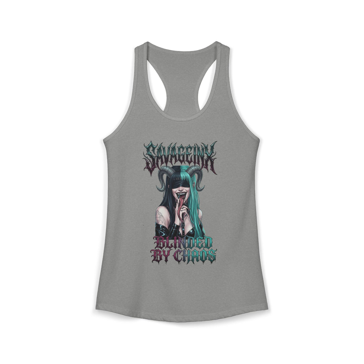 SavageInx | "Blinded By Chaos" Slim-Fit Racerback Womens Tank