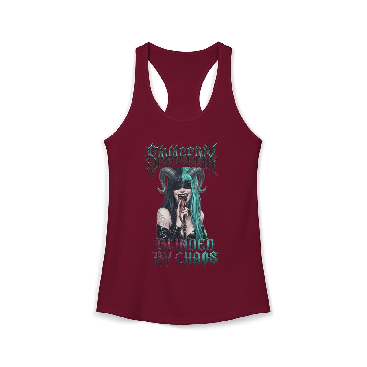 SavageInx | "Blinded By Chaos" Slim-Fit Racerback Womens Tank