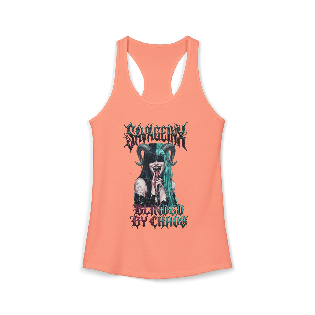 SavageInx | "Blinded By Chaos" Slim-Fit Racerback Womens Tank