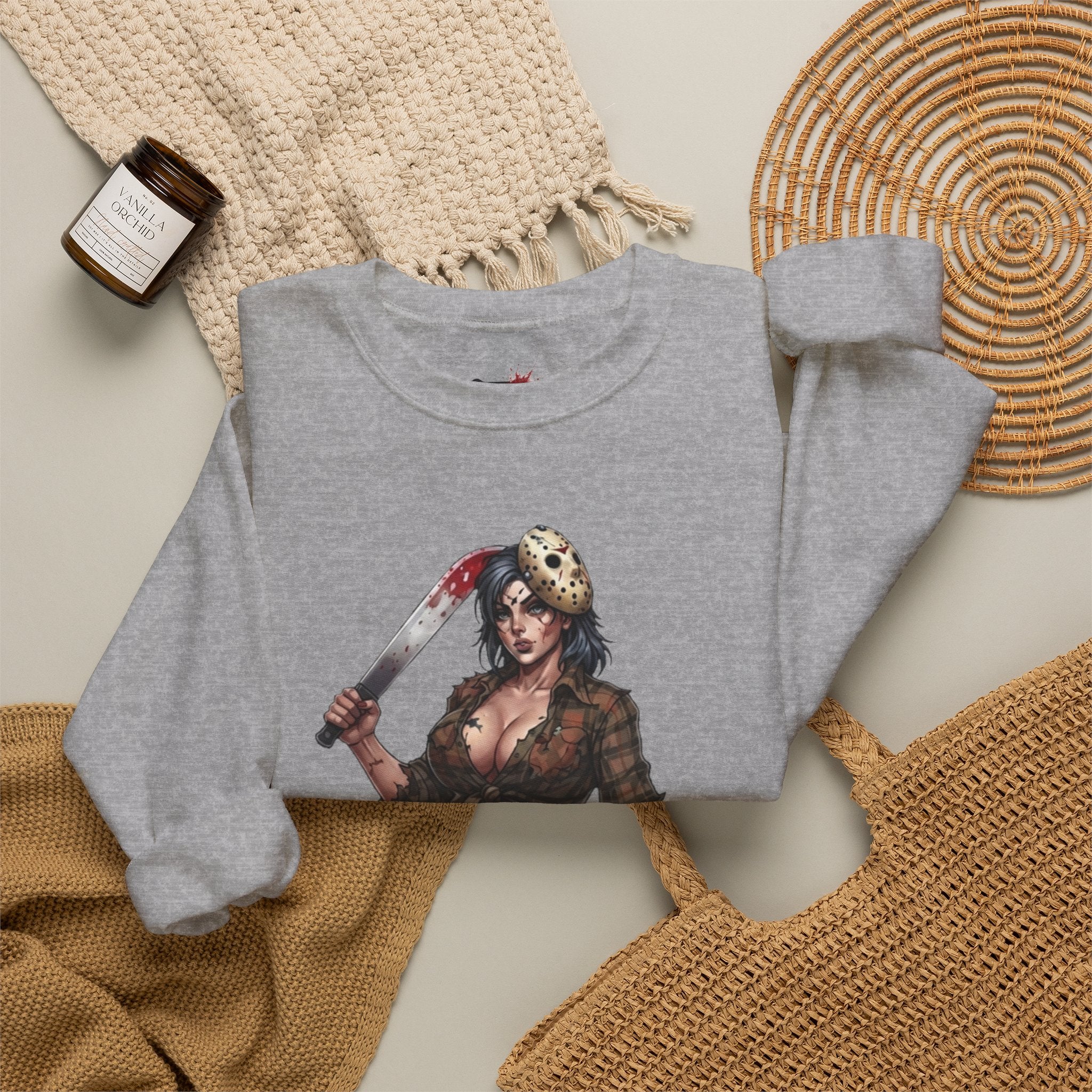Savge By Nature Crewneck Sweatshirt — Savage Inx Pinup Horror Graphic