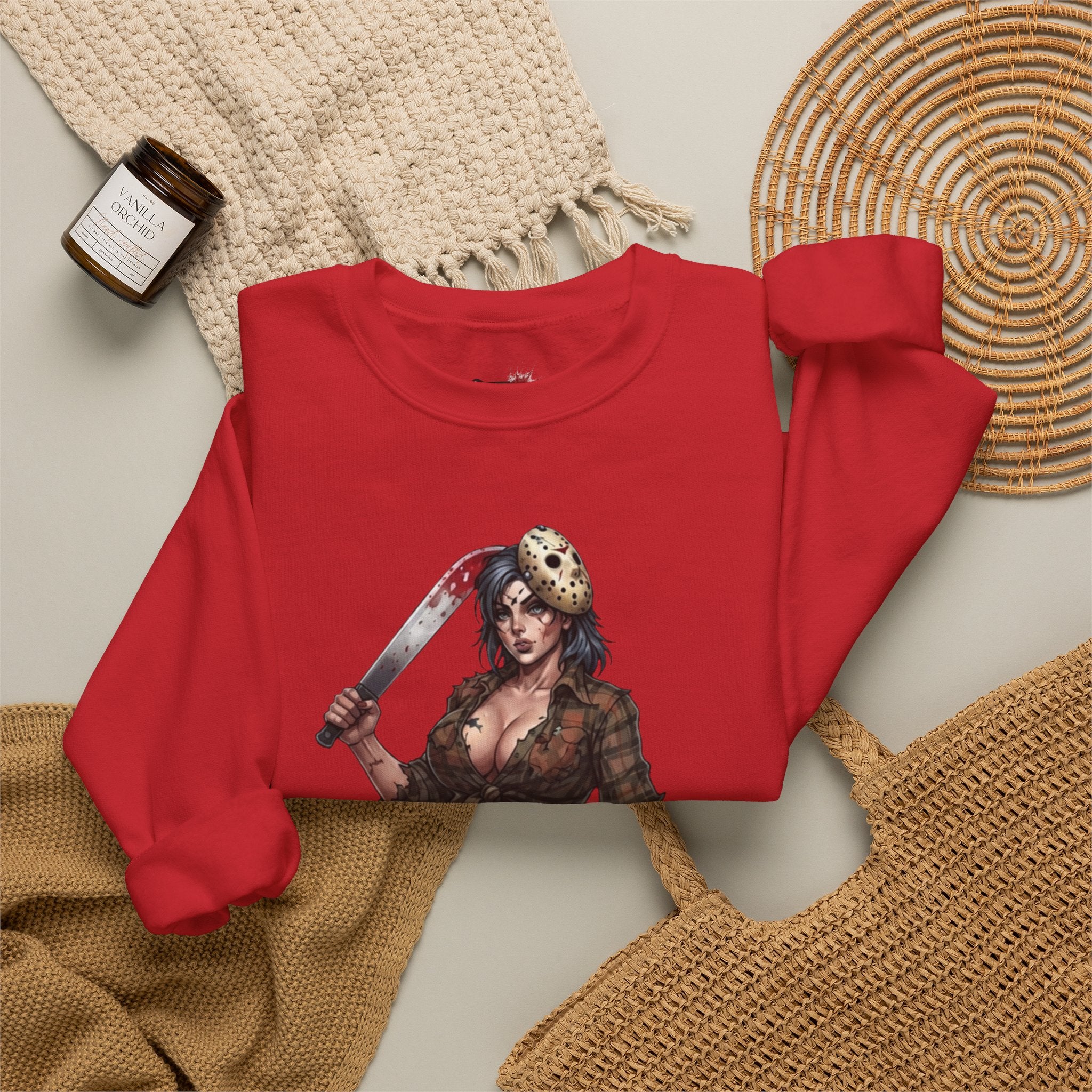 Savge By Nature Crewneck Sweatshirt — Savage Inx Pinup Horror Graphic