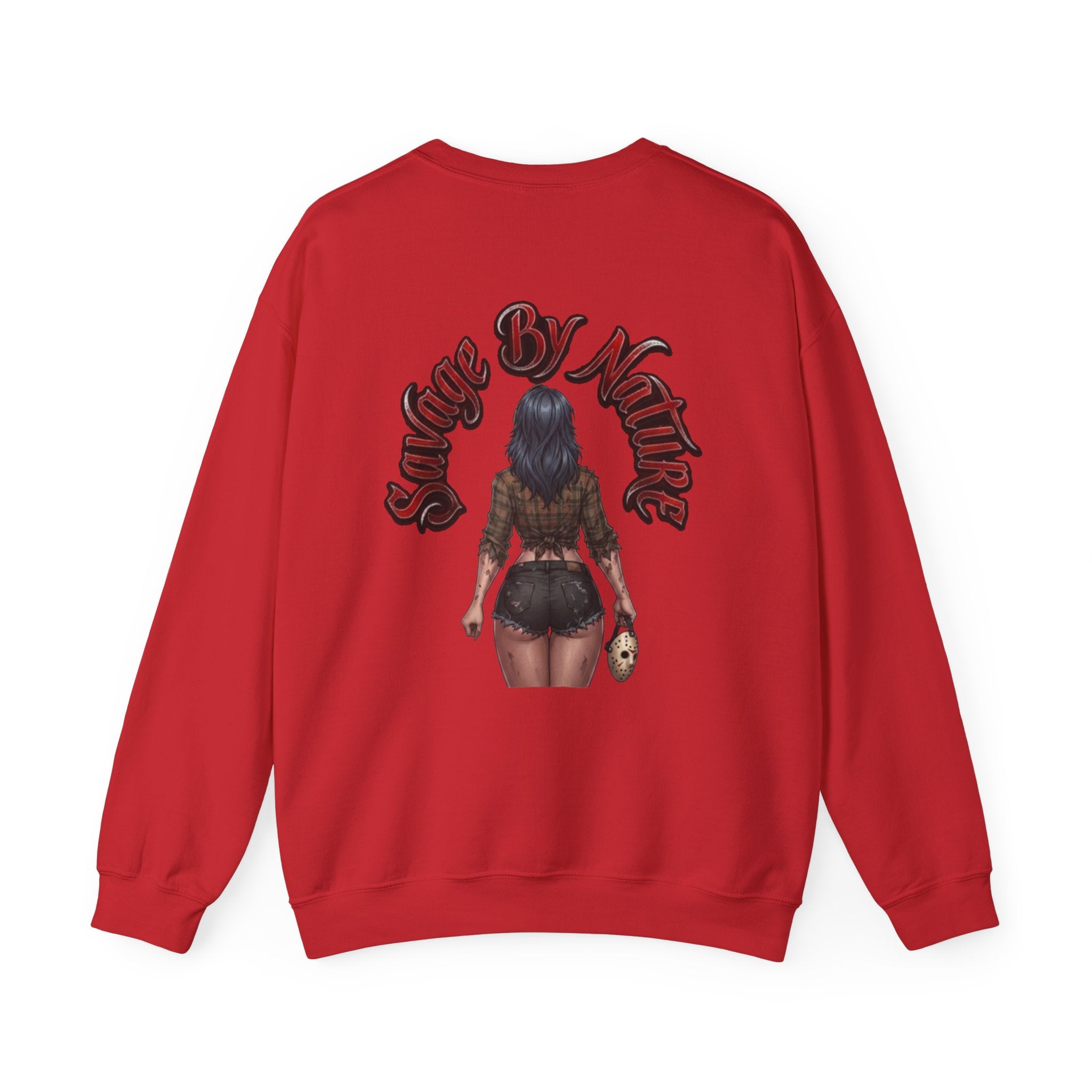 Savge By Nature Crewneck Sweatshirt — Savage Inx Pinup Horror Graphic