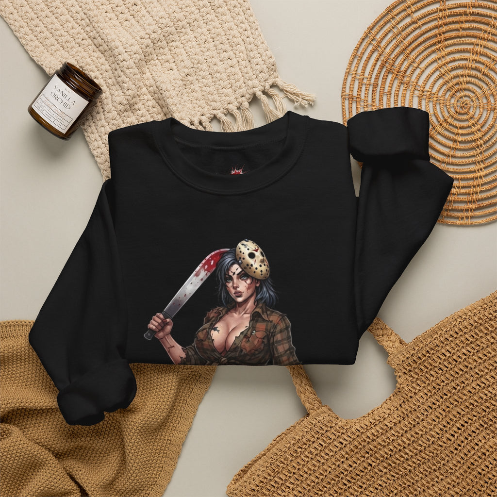 Savge By Nature Crewneck Sweatshirt — Savage Inx Pinup Horror Graphic