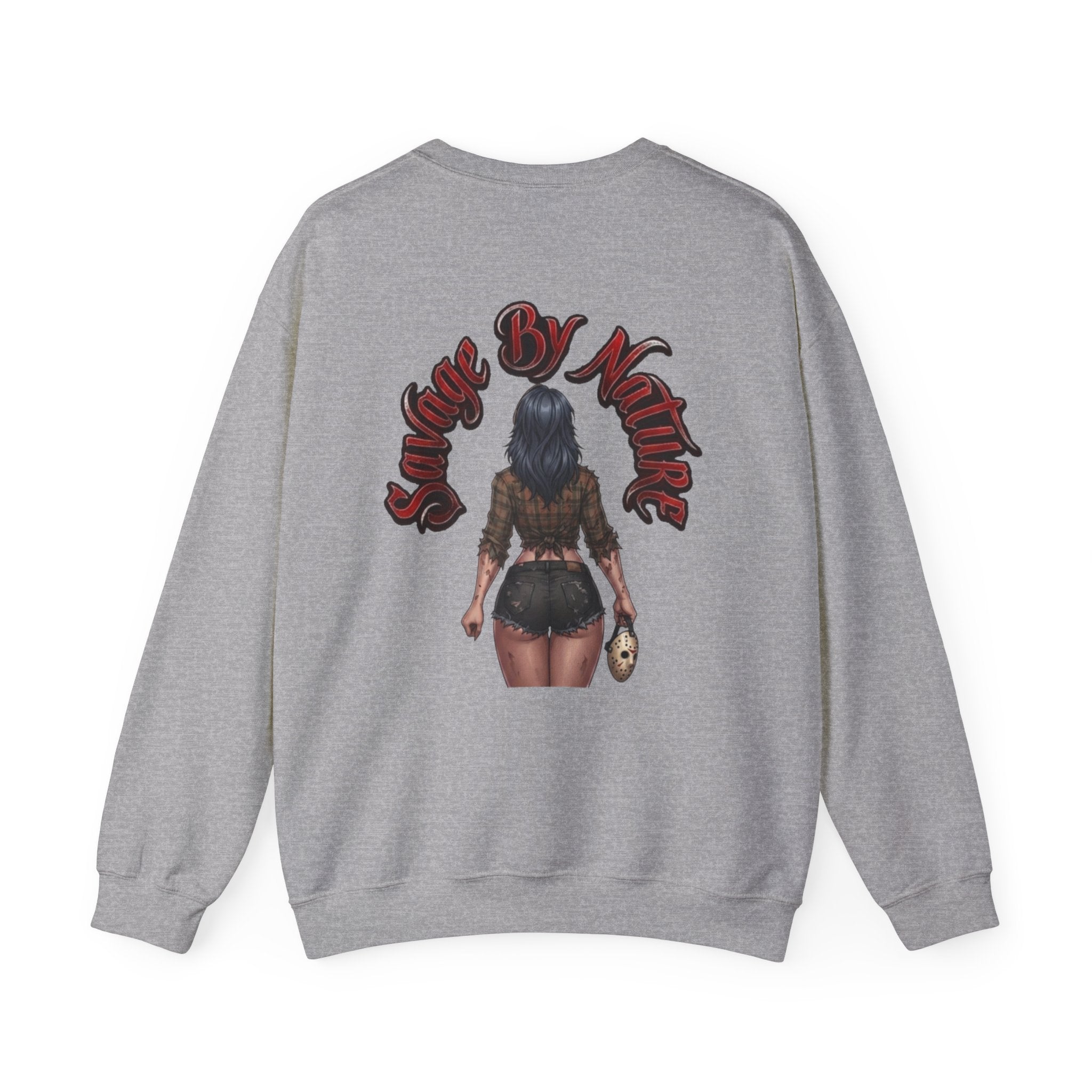 Savge By Nature Crewneck Sweatshirt — Savage Inx Pinup Horror Graphic