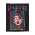 Bipolar Baddie Velveteen Plush Blanket — Gothic Punk Portrait Throw