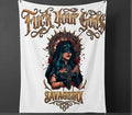 Exclusive SavageInx Sample Drop: 30"x40" Alternative & Horror Throw Blankets "Fuck Your Gods"