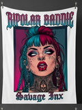 Exclusive SavageInx Sample Drop: 30"x40" Alternative & Horror Throw Blankets "Bipolar Baddie"
